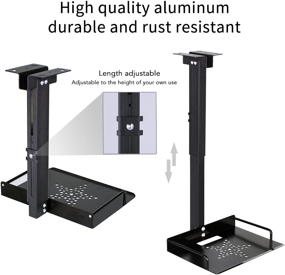 Universal Ceiling Mount with Tray, 11.4-22 inches Adjustable, Aluminum Alloy Y6421