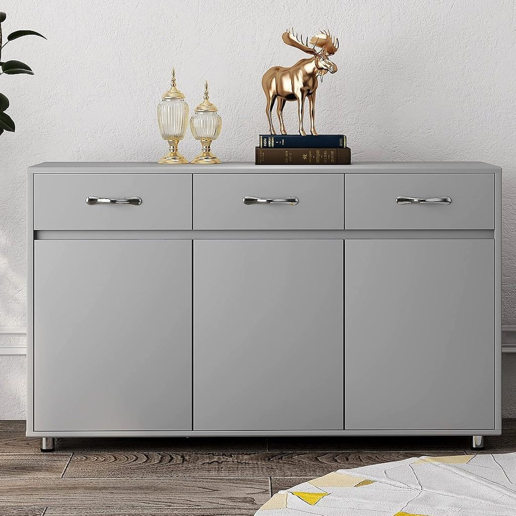 White 3 Doors 3 Drawers Sideboard Cabinet D97472