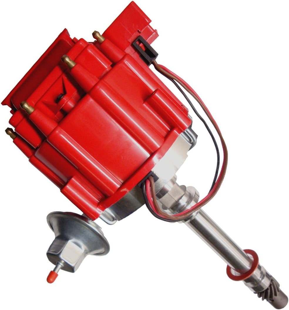 Ignition Distributor with Cap and Rotor Compatible with Chevy GM SBC BBC V8 65k Coil HEI Pack of 2 D21659