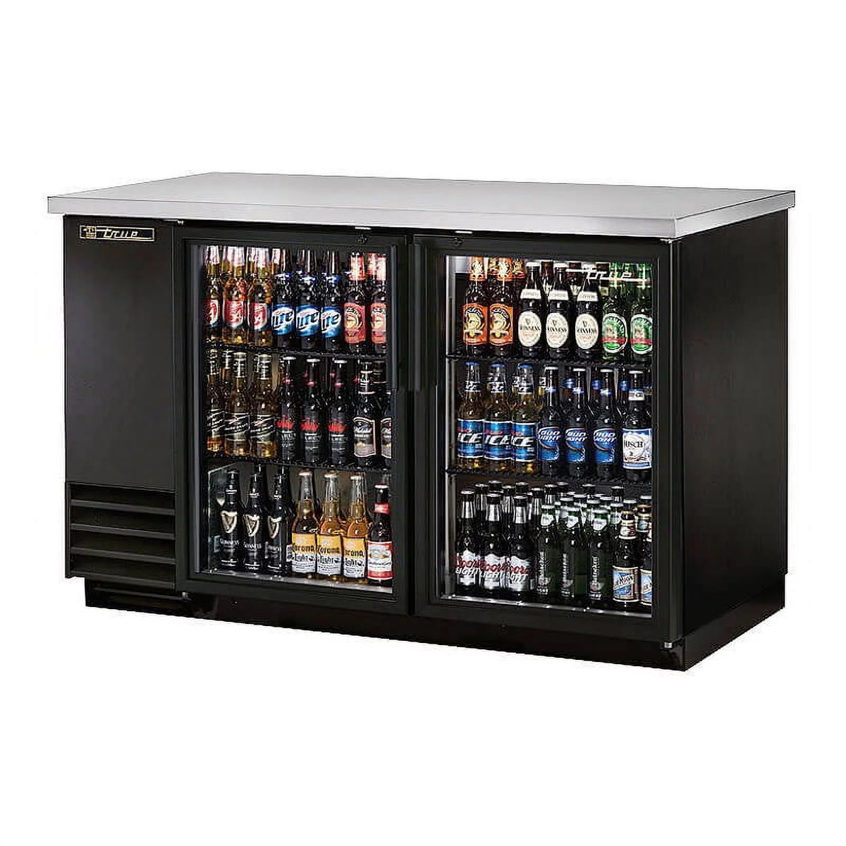 Black 2 Swinging Glass Door Bar Refrigerator X8803