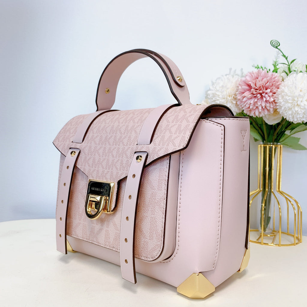 Medium Powder Blush PVC Top Handle Satchel Handbag P228