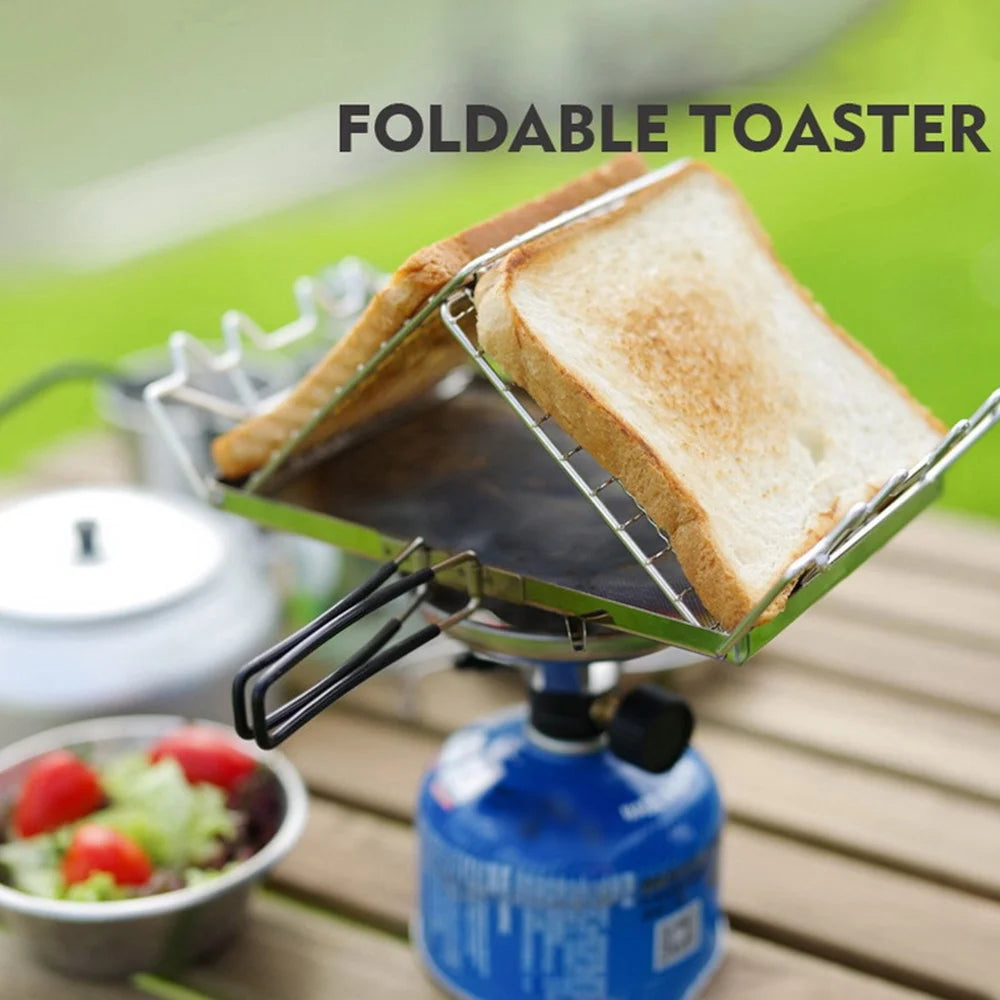 Stainless Steel Folding Camp Stove Toaster Rack V871
