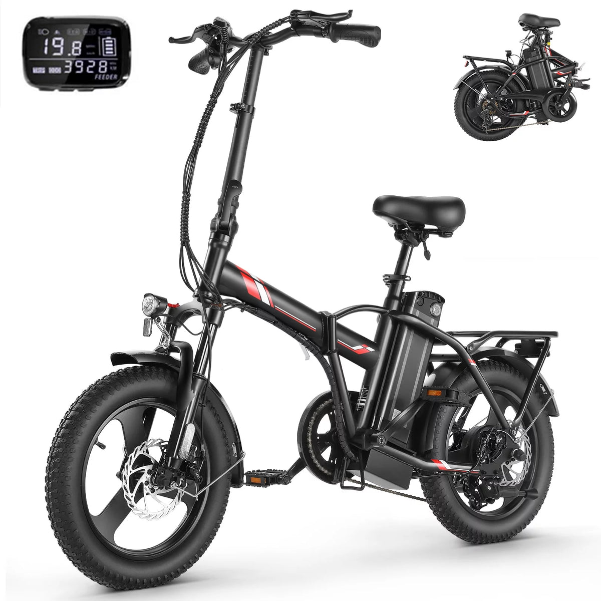 16" Fat Tire Folding Electric Bike 350W 48V I17899