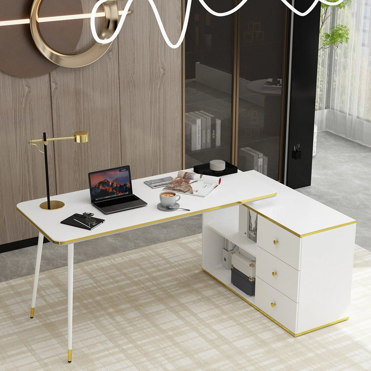 55.1" Corner Computer Desk H99310