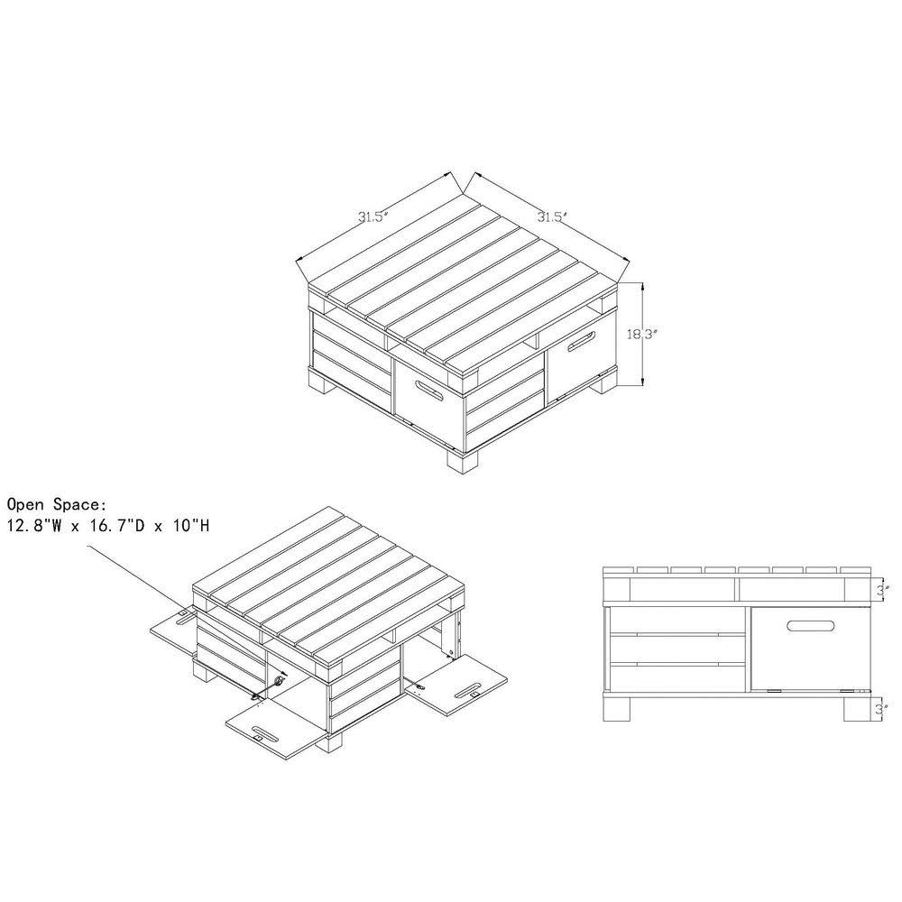 Black Storage Coffee Table X338462