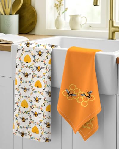 2 Pack 16x26 Inch Cotton Kitchen Towels with Hanging Loop L32699