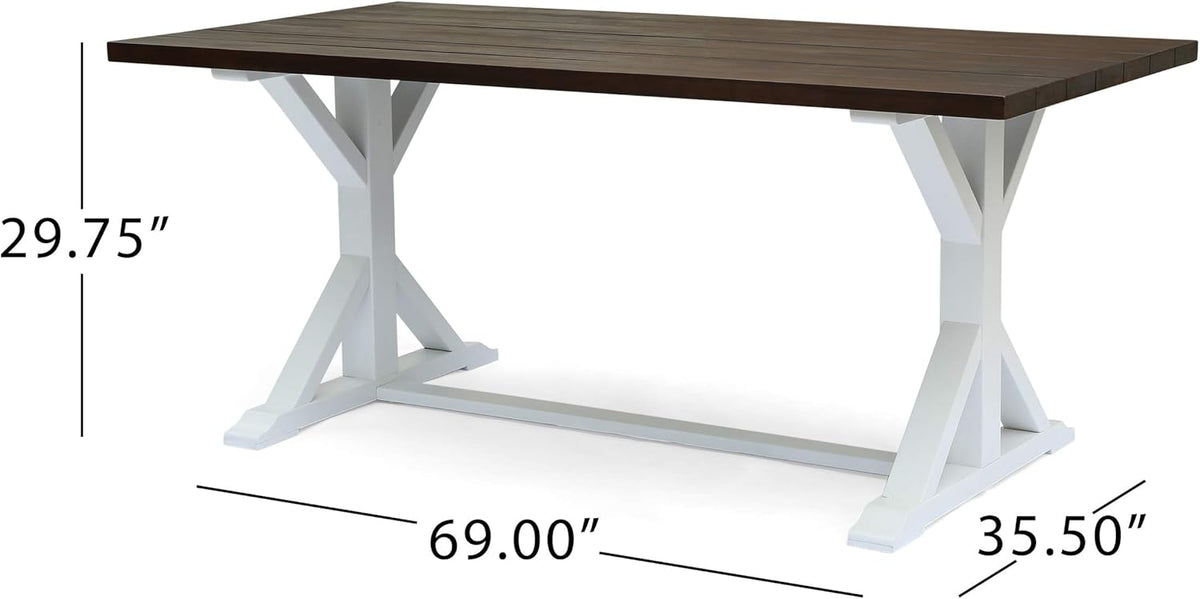 Dark Brown Acacia Wood Dining Table M4959