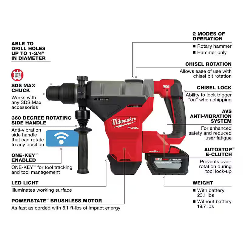 18V Lithium-Ion Brushless Cordless SDS-MAX Rotary Hammer V83319