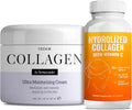 Hydrolyzed Collagen with Vitamin C 500mg 60Ct & Collagen Face Moisturizer 120ml Q582
