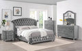 Gray Solid Wood King Bedroom Set 3pcs S4154