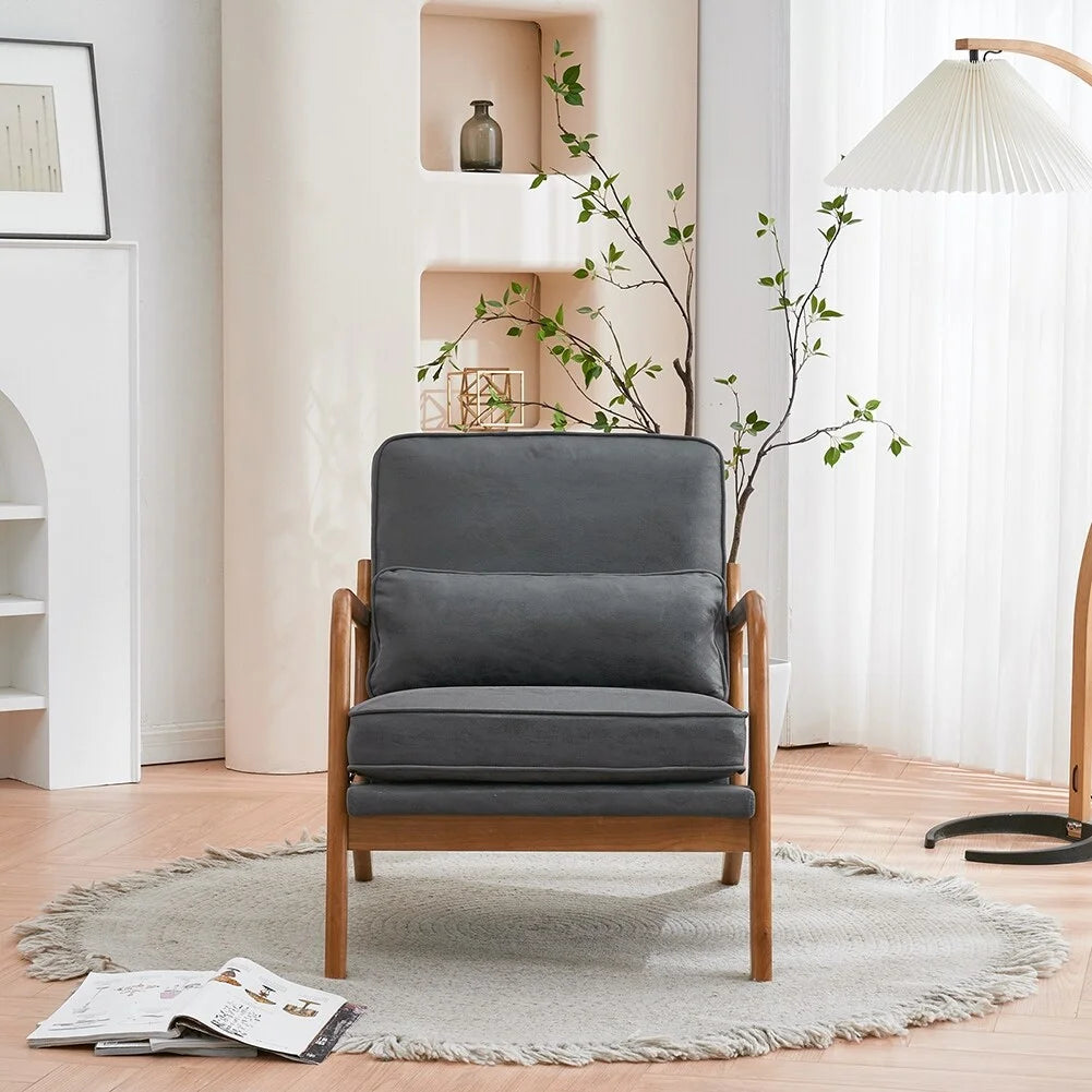 Dark Grey Upholstered Lounge Chair V510704