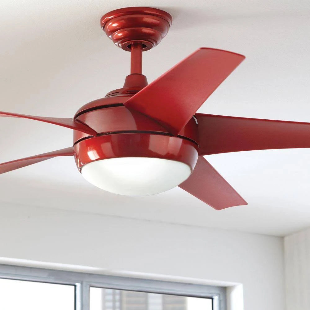 Red LED Indoor Ceiling Fan with Light Kit H1128