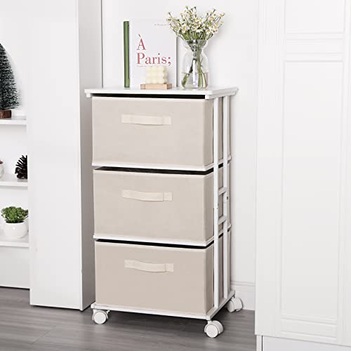 Black 3 Drawer Fabric Dresser O38547