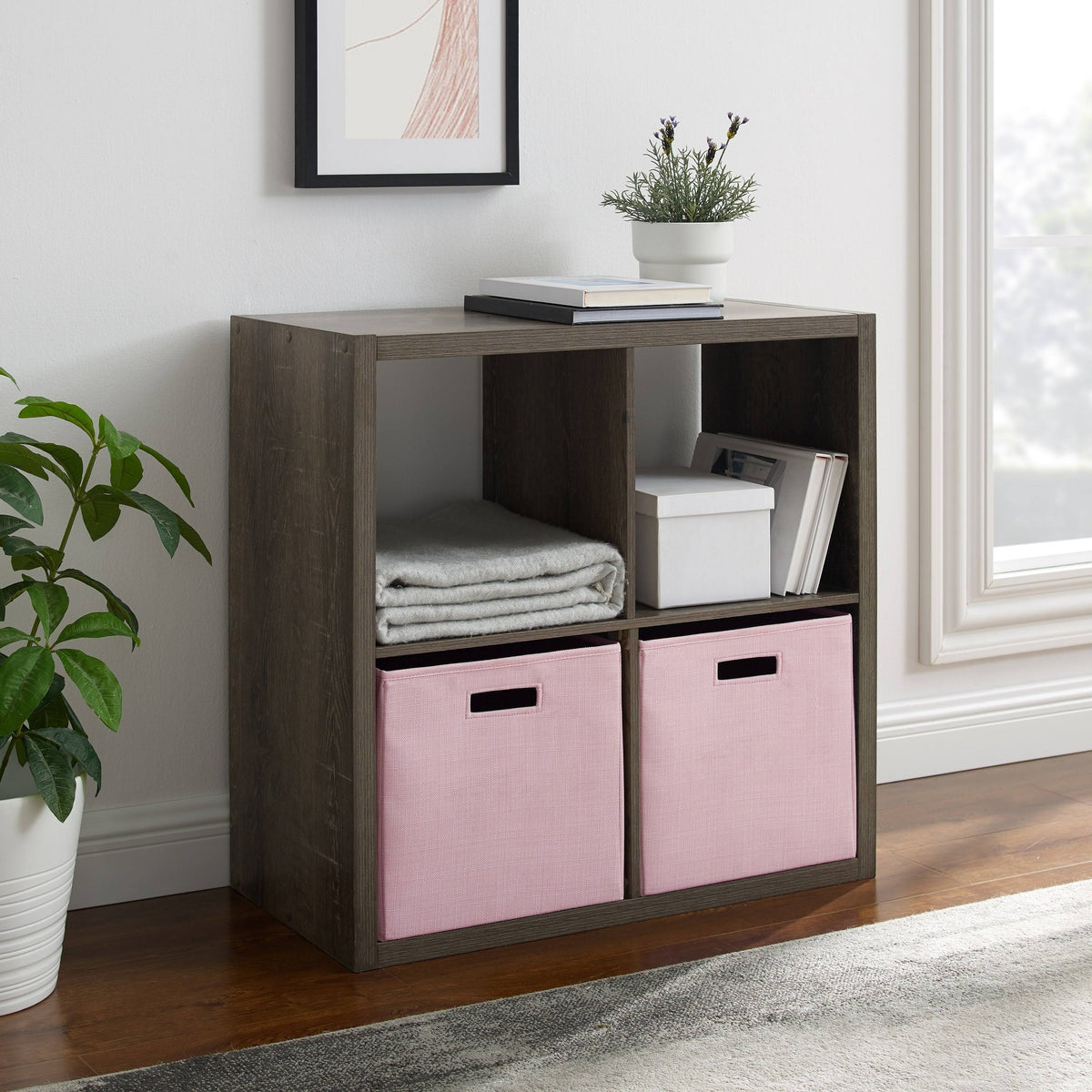 White Four Cube Storage Cabinet V28929
