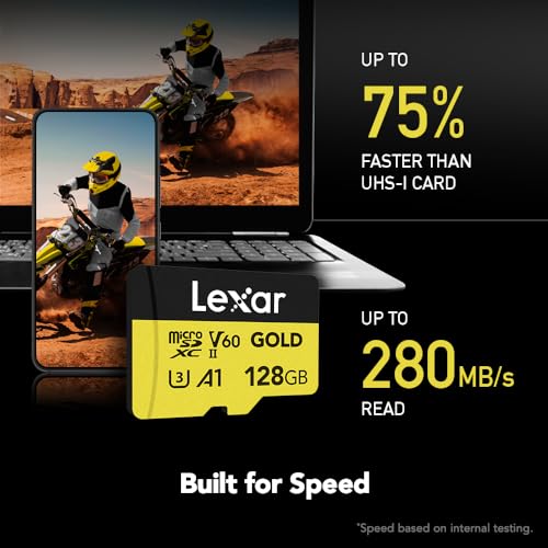 128GB Micro SD Card UHS-II V60 A1 4K microSDXC Memory Card S716643