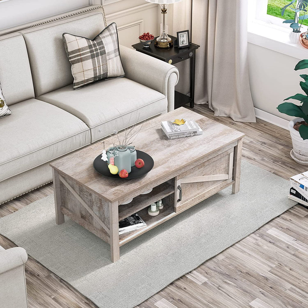Gray Wood Coffee Table with Storage A3925