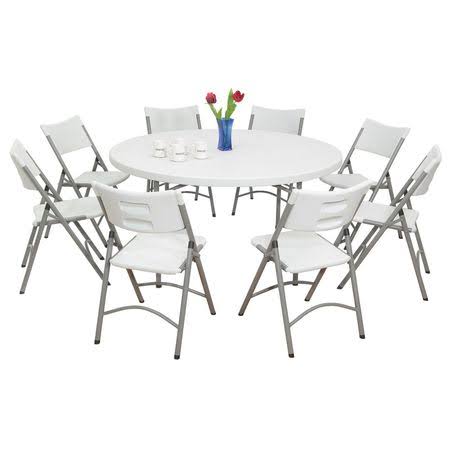 Folding Chair, Plastic, Gray, Pkg of 4 I4576
