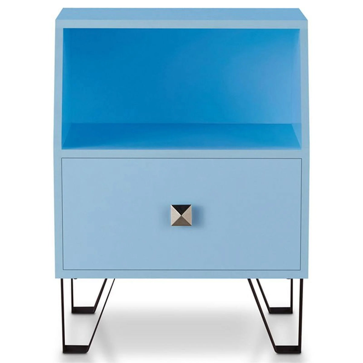 Light Blue Wood Storage End Table P589715