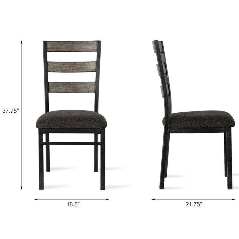 Gray Ladderback Dining Side Chair (Set of 2) Y981114