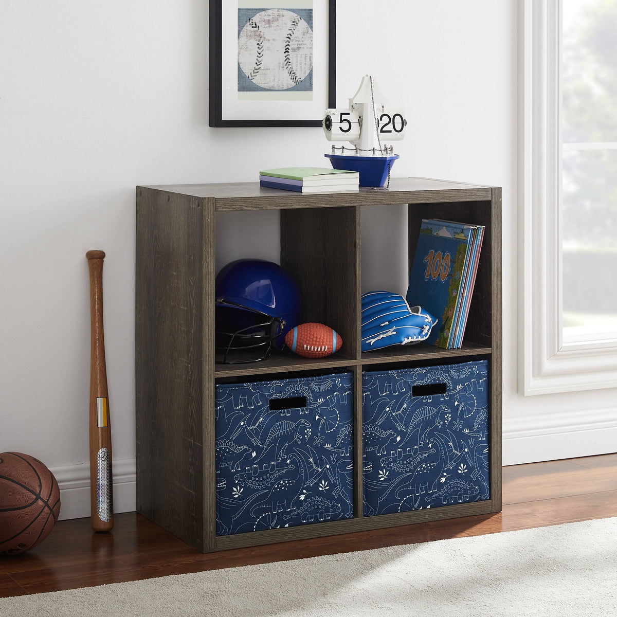 White Four Cube Storage Cabinet V28929