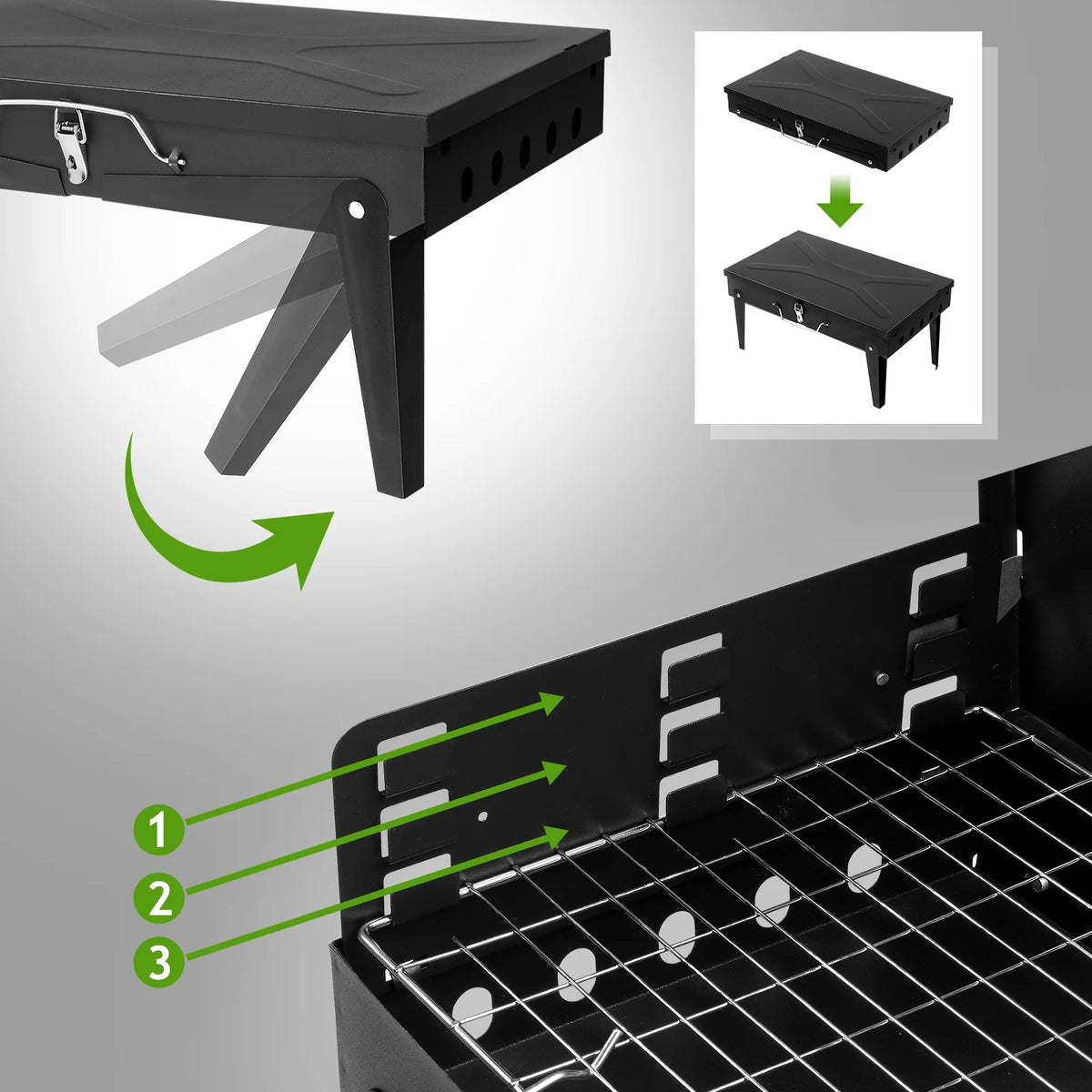 Portable Charcoal BBQ Grill Black X15125