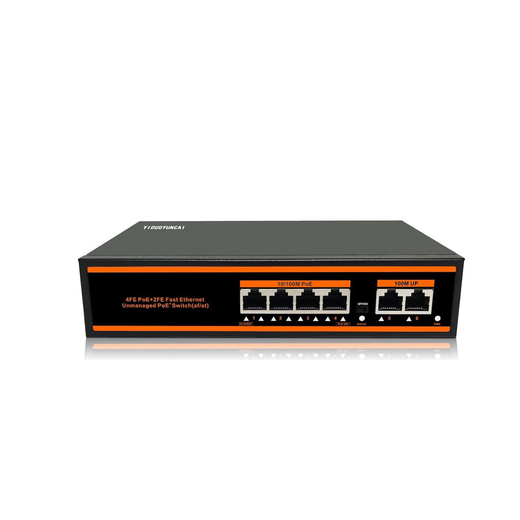 10 Ports Ethernet PoE Switch, 8 PoE Ports + 2 Uplink Ports, 150W, Metal Fanless, Unmanaged, Pack of 2 A977979