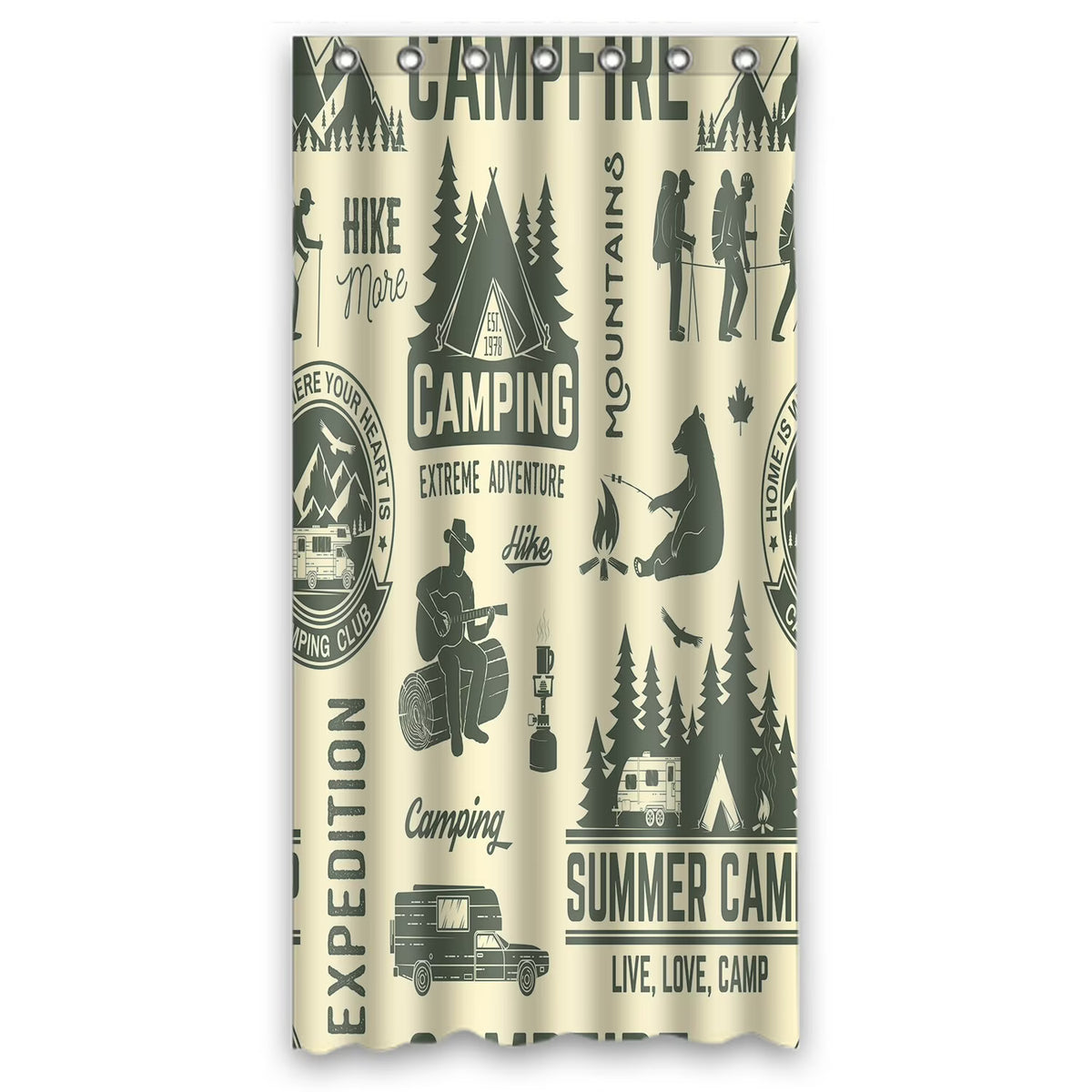 Shower Curtain And Hooks 36x72 Inch L790