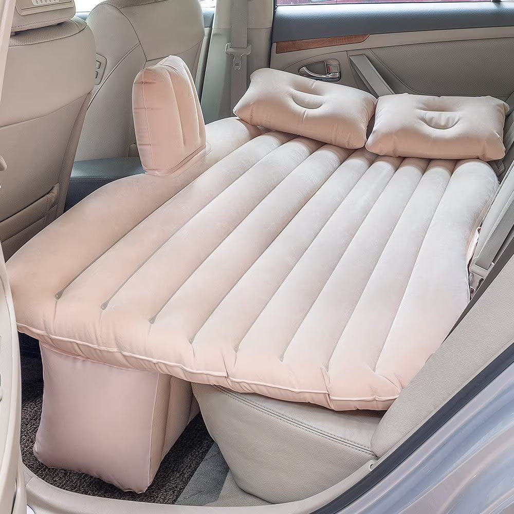 Car Bed Air Mattress with Motor Pump, Two Pillows, Natural Beige K6333