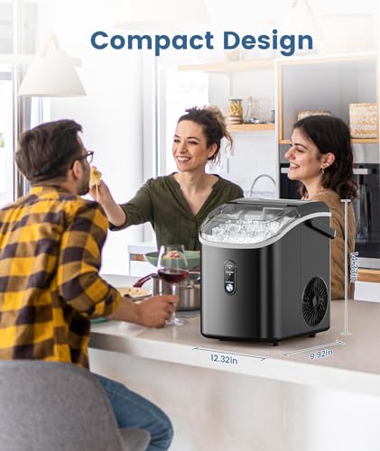 Countertop Nugget Ice Maker with Soft Chewable Ice, 34Lbs/24H, Self-Cleaning X576