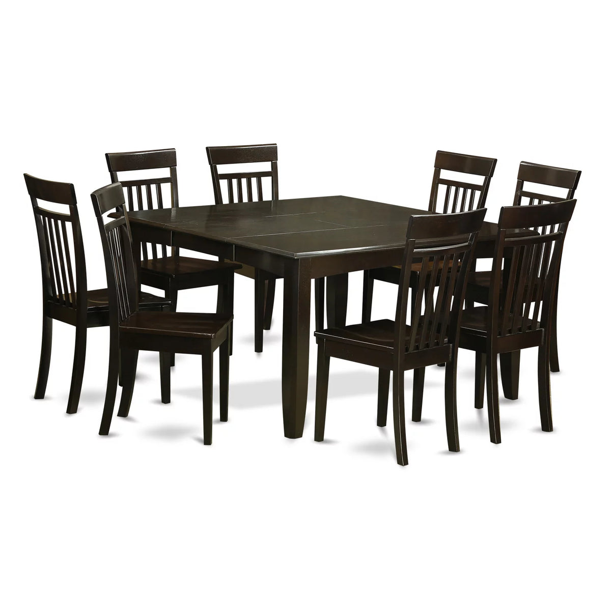 9-piece Cappuccino Dining Set with Wood Chairs J247772