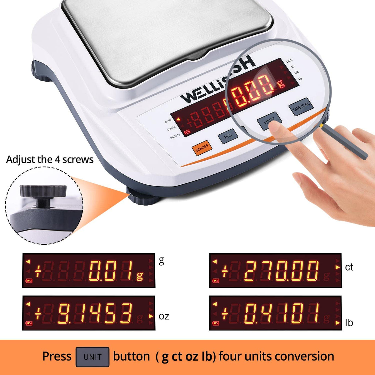2000g/0.01g High Precision Digital Analytical Balance Scale L4993