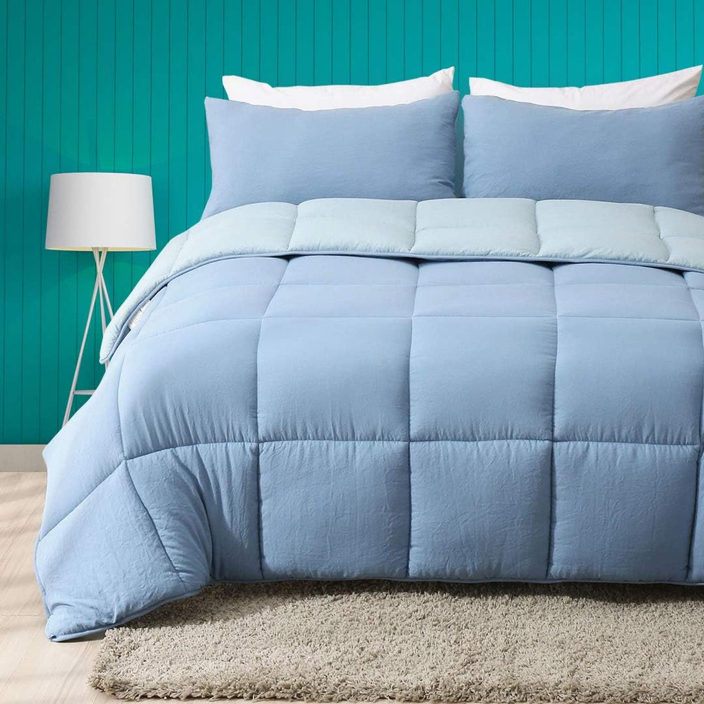 Reversible Full/Queen Down Alternative Comforter with Tabs, 88x88 Inches Z4796