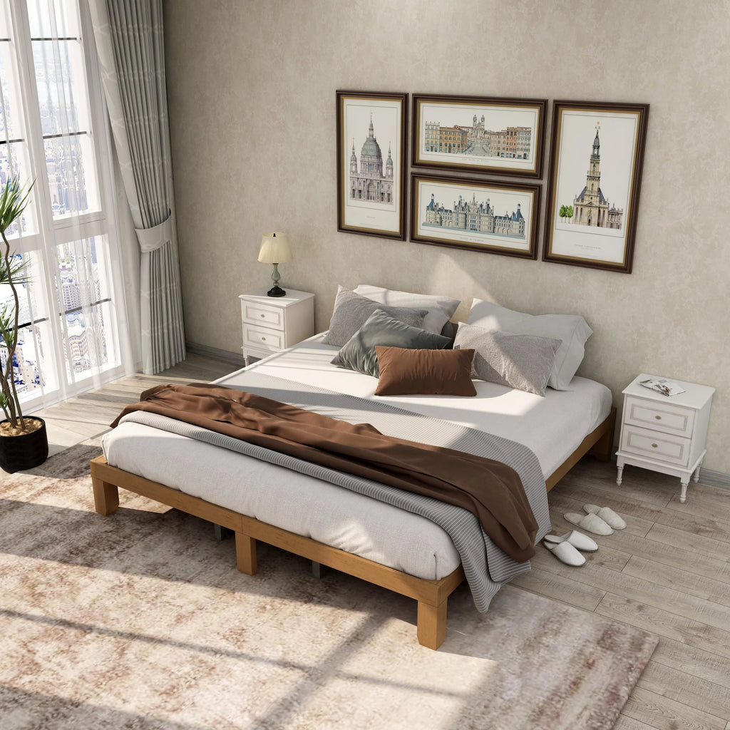 King Size Solid Wood Platform Bed Z18496