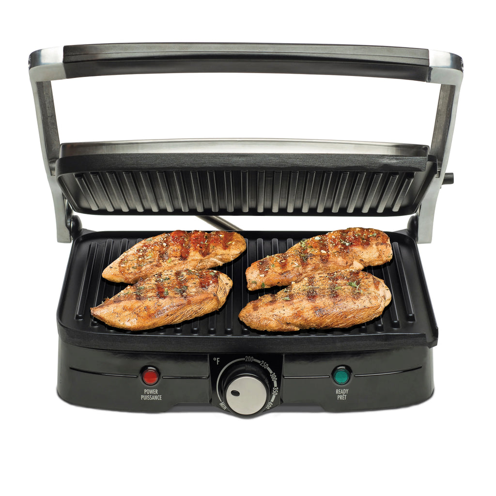 Indoor Grill with Panini Press 2 in 1 Nonstick Stainless Steel Z874926