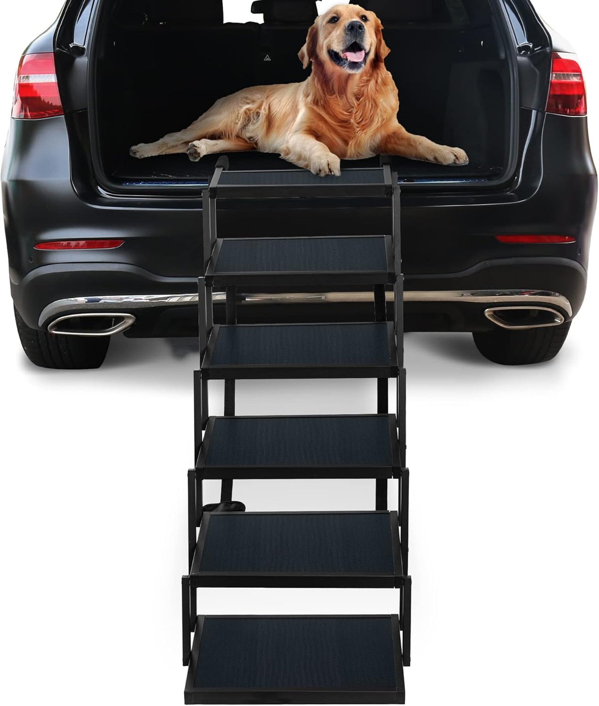 Foldable Aluminum 6 Step Dog Stairs with Nonslip Surface E1837