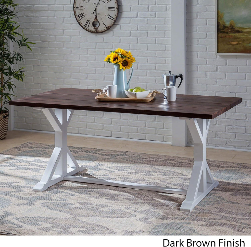 Dark Brown Acacia Wood Dining Table M4959