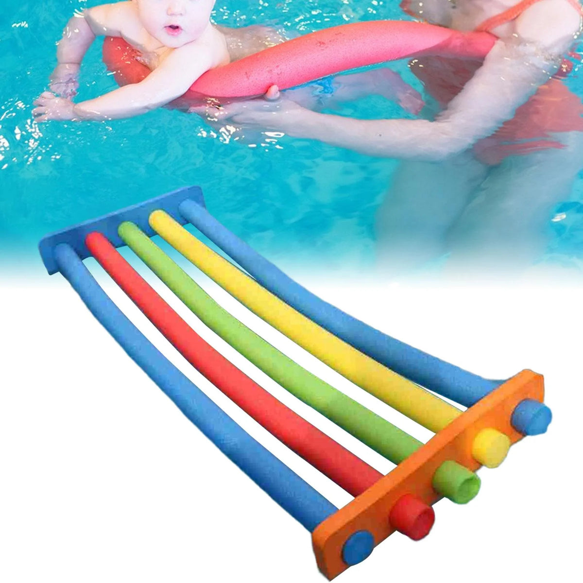 Swim Noodles Connector Foam Flotation Fitting with 5 Holes 52cmx3cmx12cm V4015