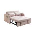 Pink Velvet Convertible Sleeper Sofa Bed with USB Port J4090