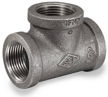 Black Malleable Iron 6 in. Tee Pipe Fittings I5327