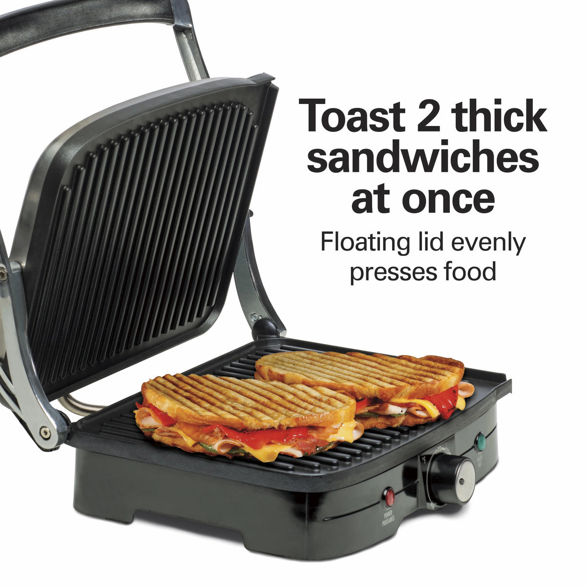 Indoor Grill with Panini Press 2 in 1 Nonstick Stainless Steel Z874926
