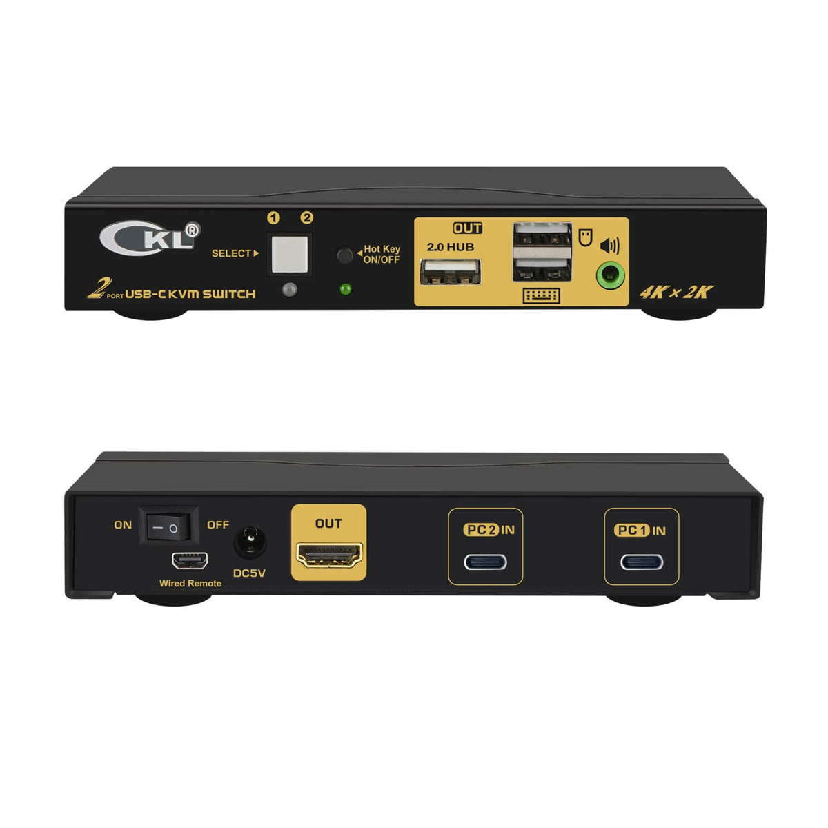 2 Port KVM Switch Dual Monitor HDMI 4K 60Hz with Cables Z5667
