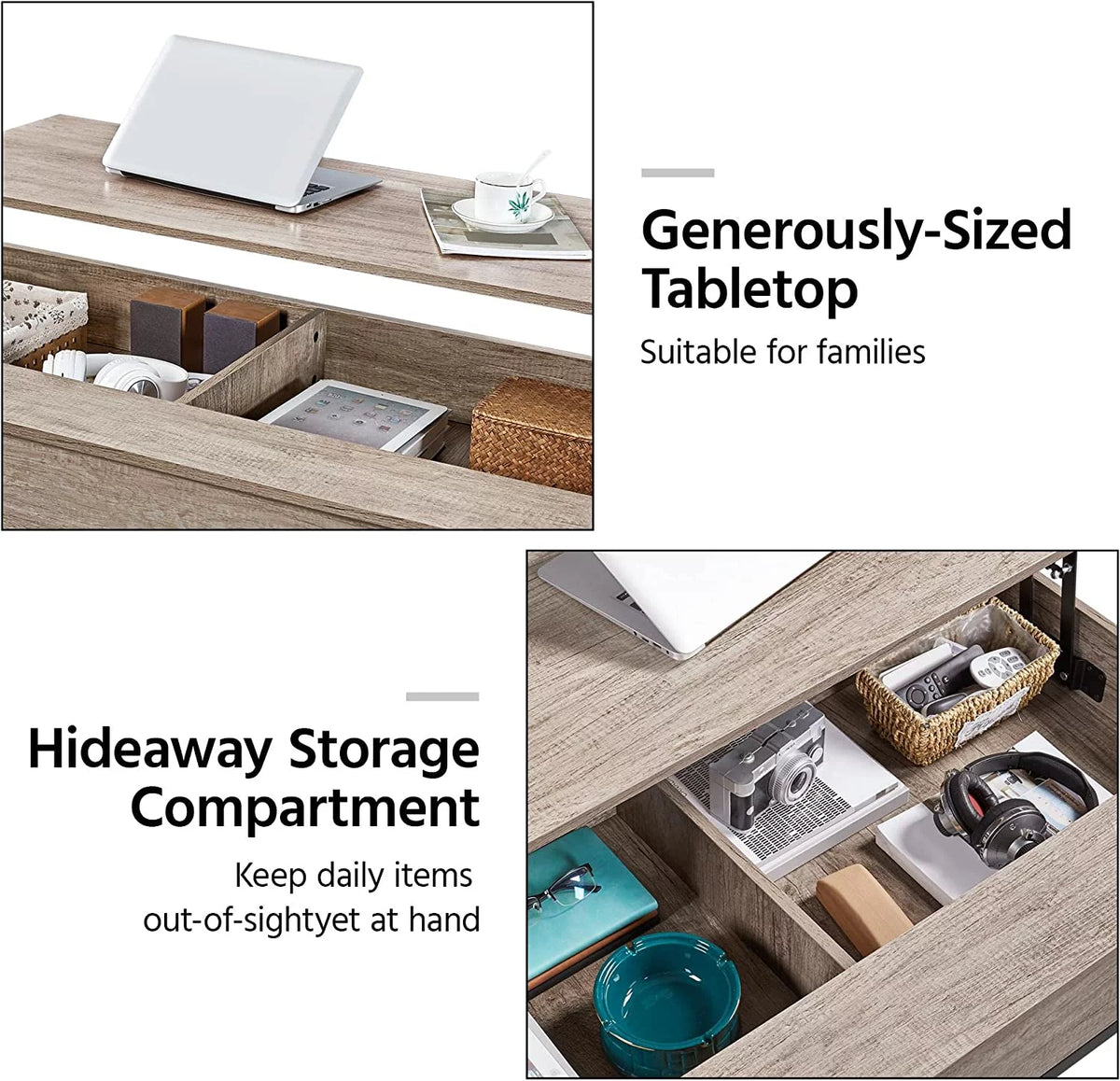 47.5" Lift Top Coffee Table with Hidden Storage C8928