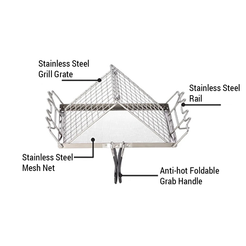 Stainless Steel Folding Camp Stove Toaster Rack V871