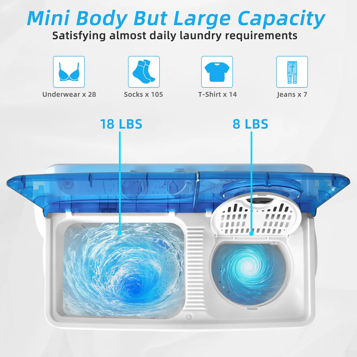 Portable Semi-automatic Twin Tub Washing Machine I619