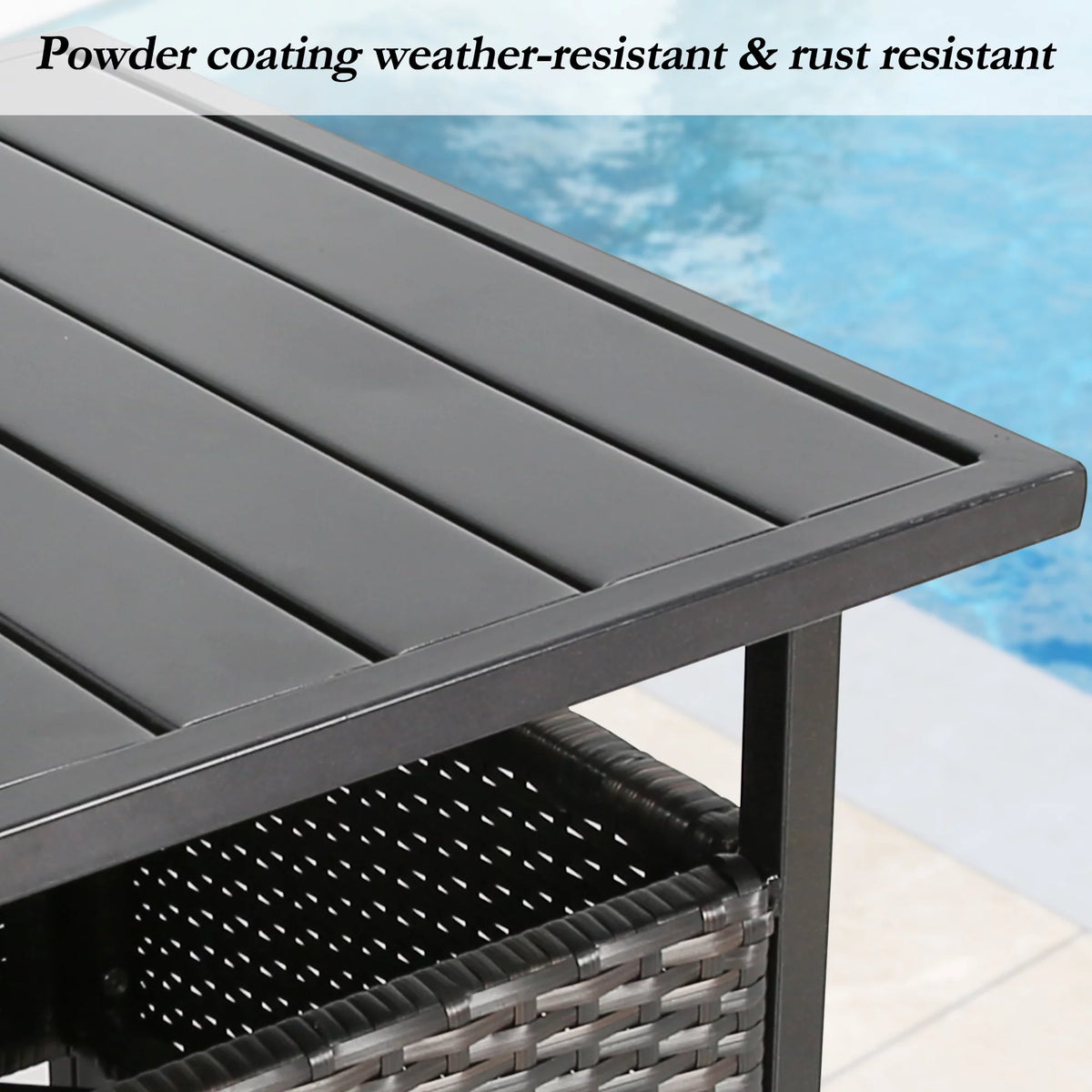 PE Wicker Umbrella Side Table Stand H348435