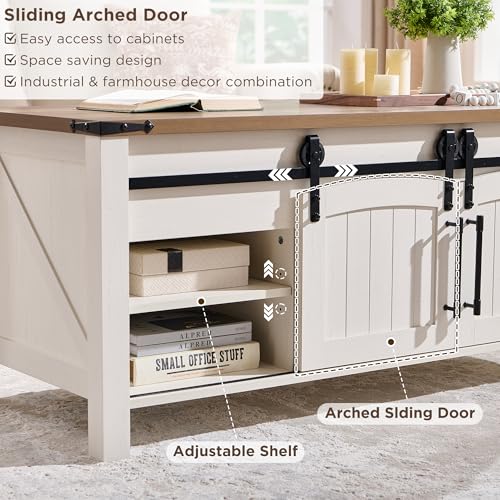 48" Lift Top Coffee Table with Sliding Door and Hidden Storage P547252