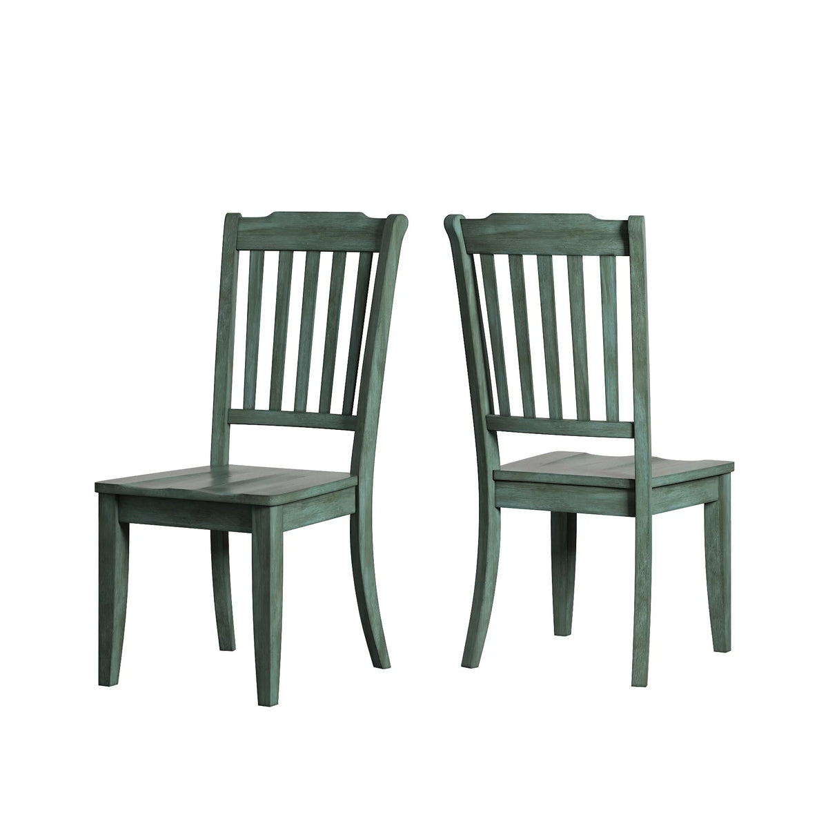 Antique Sage Green Wood Dining Chairs, Set of 2 G685