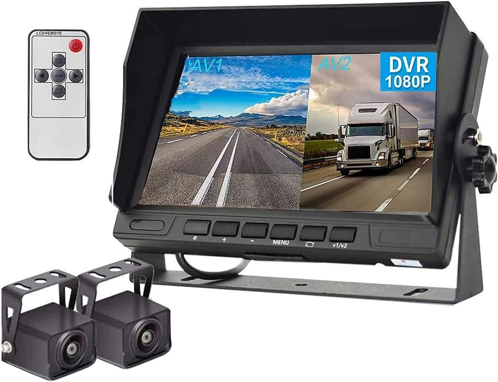 7 inch 1080P Dual Backup Camera with Monitor Kit X9066