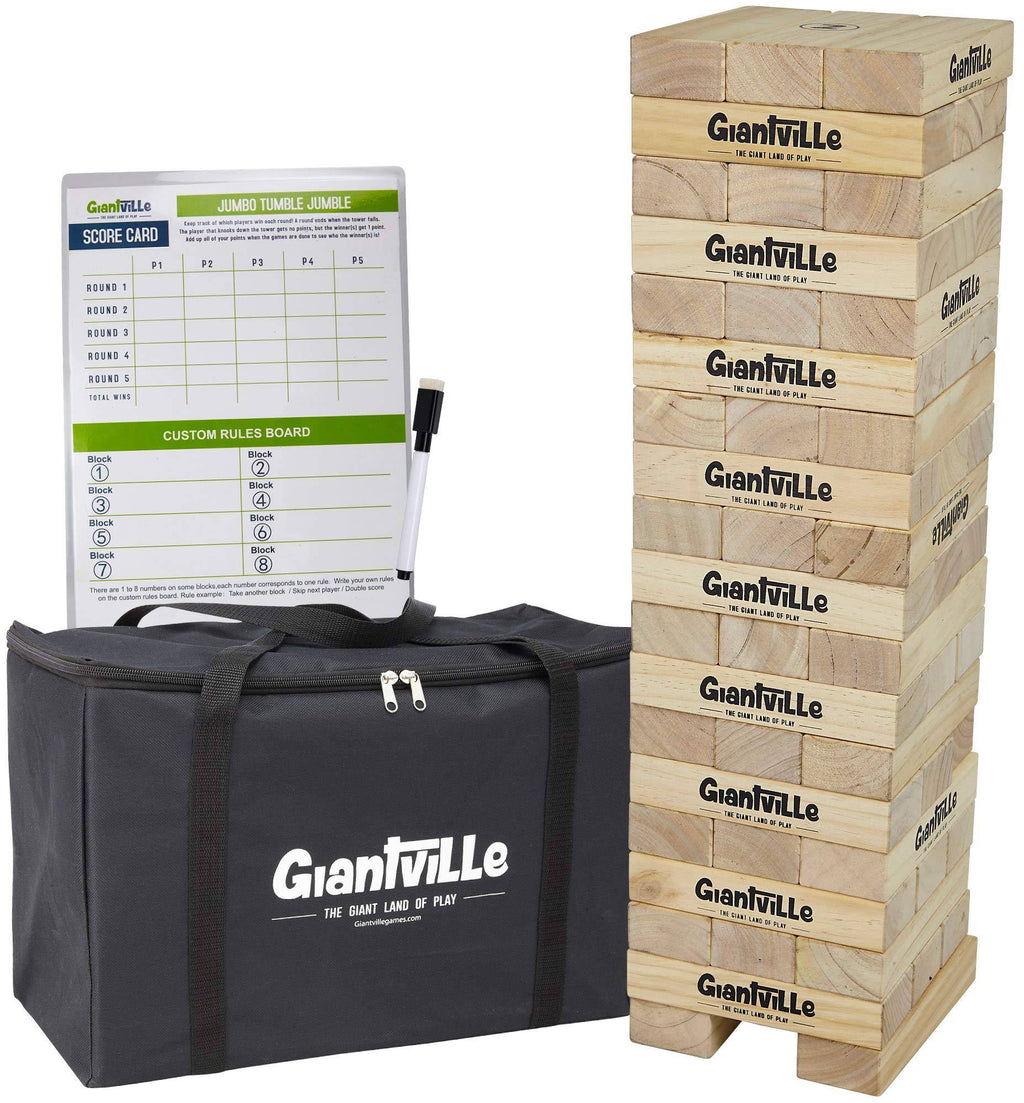 Jumbo Wooden Blocks Floor Game, 56 Pieces, Premium Pine Wood, Carry Bag S781536