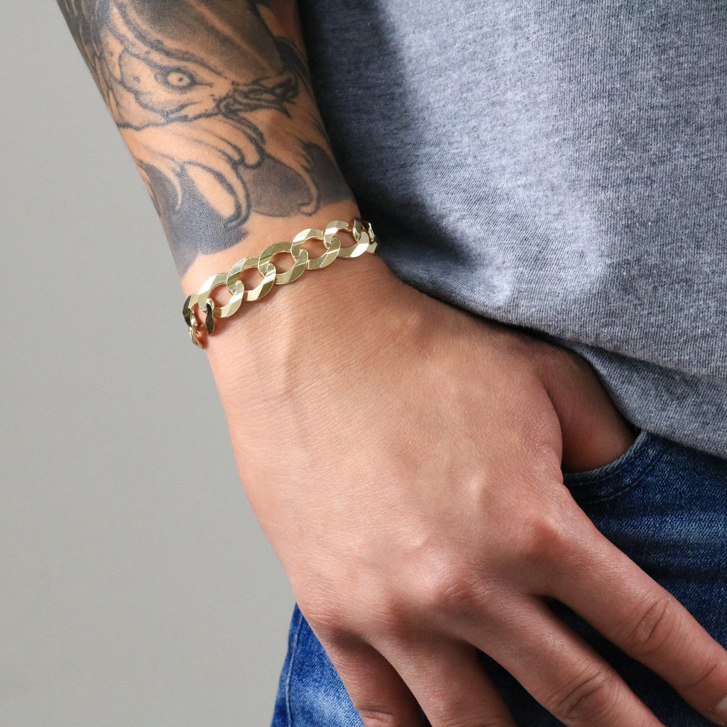 10k Yellow Gold Solid Cuban Link Chain Bracelet Q162492